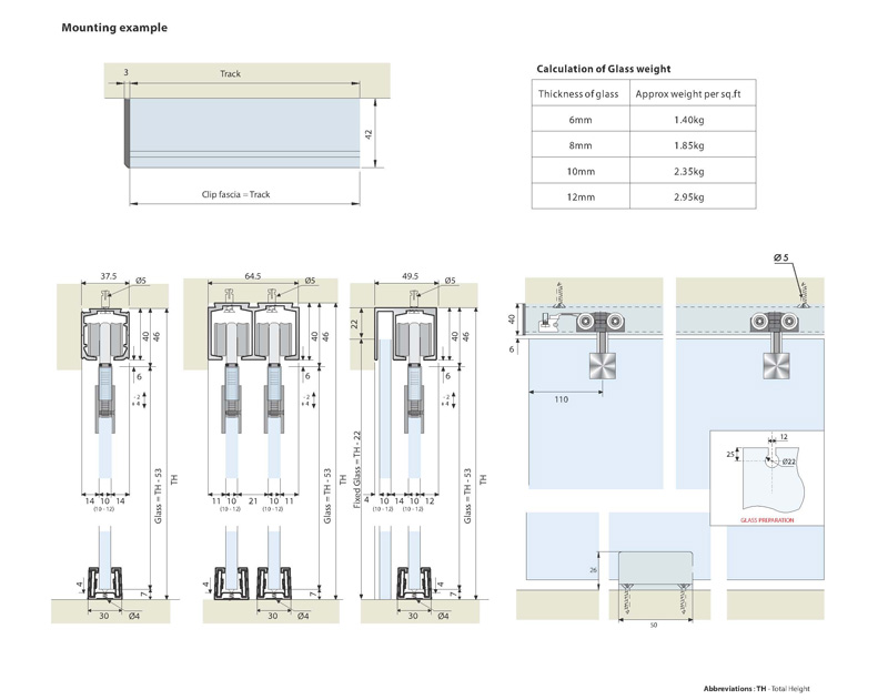 ENOX Glass Sliding Fitting System SGSF 048 ENOX