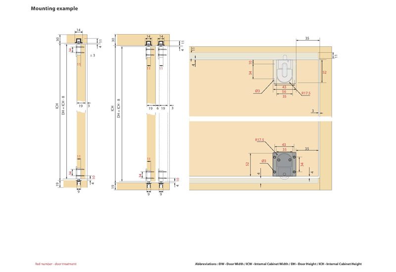 ENOX Wardrobe Sliding Fitting ESLD 009 ENOX