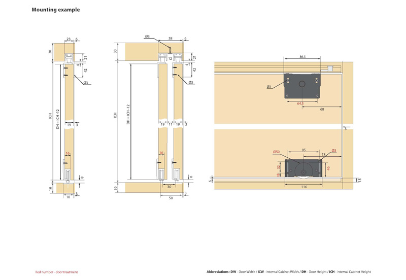 ENOX Wardrobe Sliding Fitting ESLD 022 ENOX
