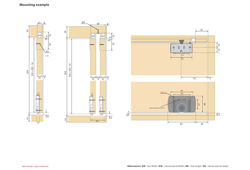 ENOX Wardrobe Sliding Fitting ESLD 047 ENOX