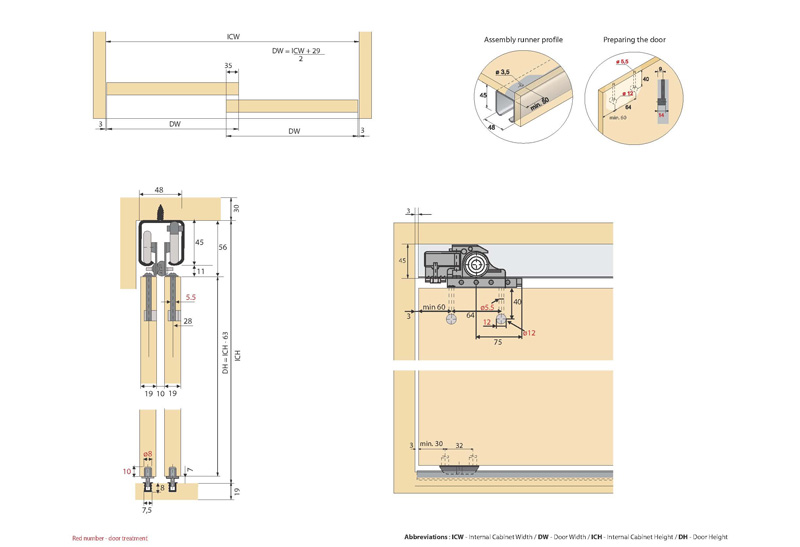 ENOX Wardrobe Sliding Fitting ESLD 053 ENOX