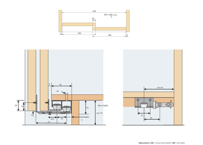 ENOX Wardrobe Sliding Fitting ESLD 060 ENOX