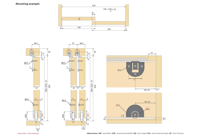 ENOX Wardrobe Sliding Fitting ESLD 076 ENOX