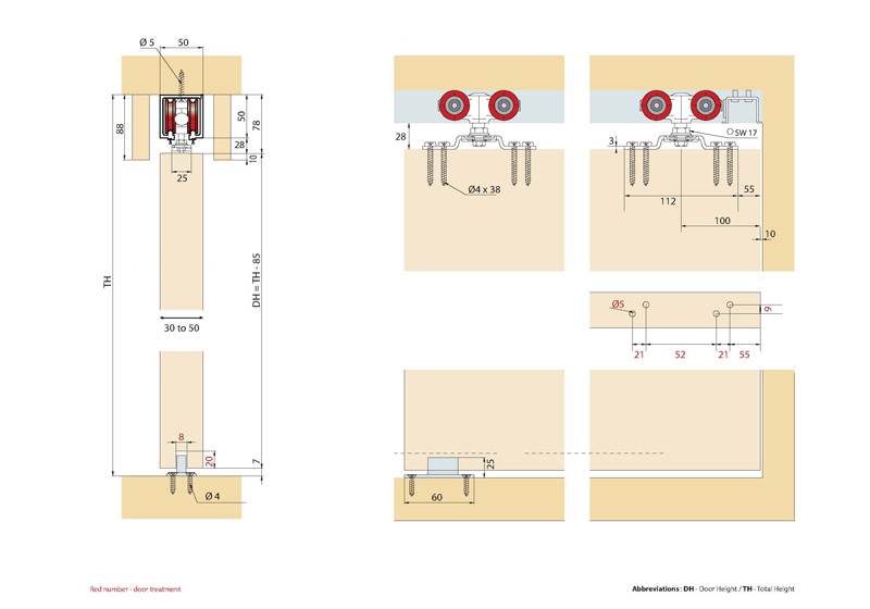 ENOX Wooden Sliding Folding Fitting System ESLD 008 ENOX