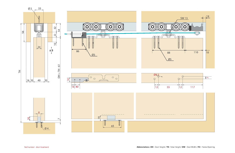 ENOX Wooden Sliding Folding Fitting System ESLD 014H ENOX